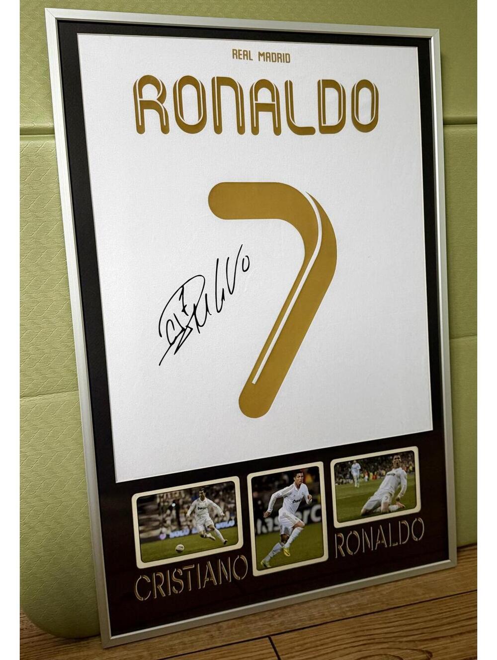 Cristiano Ronaldo Real Madrid Framed Jersey with printed signature